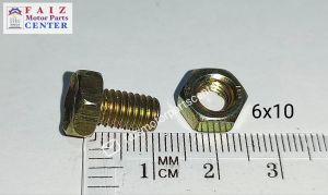 10sets.BH. 6x10mm 6x12mm 6x15mm6x20mm (#10 sa yabe/tools) GOLD PLATED HEX BOLT WITH NUT (Tetanized Zinc Plated)-fine thread