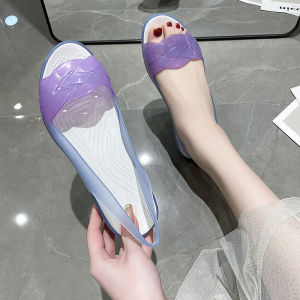 Dép Nữ Đế Mềm Đế Mềm Mùa Hè Mới Ra Mắt Dép Đi Biển Chống Trượt Đế Mềm Dép Nhựa Jujube Đế Bằng Đế Cao Su Hở Mũi Thời Trang Thường Ngày