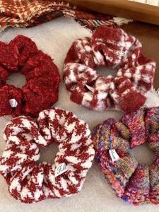 Korean Style Festive Red Yarn Hair Ties for Women High Ponytail Bun Headbands New Year Cheerful Hair Accessories