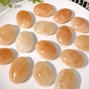 Random 1PC High Quality Orange Selenite Palmstone Decoration Natural Crystal Raw Stone Birthday gift Scene decoration.