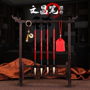 Wooden Pen Stand Calligraphy Brush Decorative Ornaments Student Study Room Decoration Traditional Chinese Style Handmade Craft