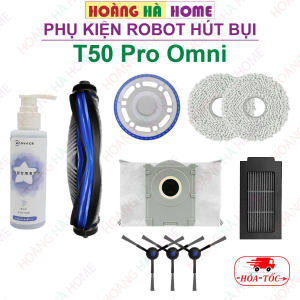 Phụ kiện robot hút bụi tương thích robot Ecovacs T50 Pro Omni / T50 Pro Omni Gen 2 - Nước lau sàn màng lọc chổi chính chổi cạnh đế khăn túi rác cho robot hút bụi