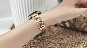 20mm Women Bracelet For Samsung Galaxy Watch 7/FE/6/5/4/5pro 45mm Luxury Metal Chain Strap For Huawei watch GT2-3 42mm Band