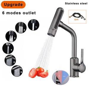 720° Rotating Kitchen Faucet Head 6 Functions Kitchen Sink Faucet Stainless Steel Anti-leak Water Saving Tap Easy-install