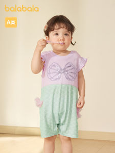 Balabala Baby Onesie Baby Clothes Ha Clothes Crawling Clothes Girls 2024 New Summer Dress Cute