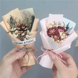 Mini Pocket Rose Bouquet Dried Flowers Premium Starry Sky Valentines Day Gift for Girlfriend Date Creative Business Gift