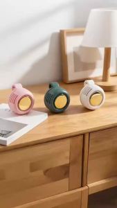 Portable silent mini bladeless electric fan adjustable 3-speed suspended waist fan rotating body fan suitable for outdoor work ﻿