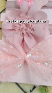 BOBOHO - AKSESORIS RAMBUT BAYI LUCU VERSI (1 SET 3 PCS) SET BANDANA BAYI / HEADBAND