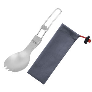 Tiartisan | Tiartisan Titanium Folding Spork Outdoor Camping Ultralight Portable Tableware Backpacking Hiking Dinner Spork Utensil