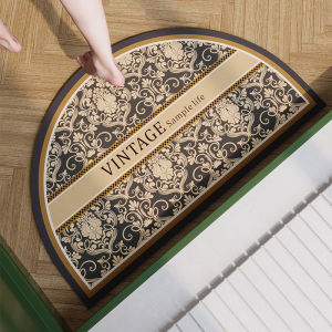 VIKAMA European Retro Pattern Home Carpet Half circle Anti slip Floor Mat Entrance Bathroom Multi purpose Foot Mat