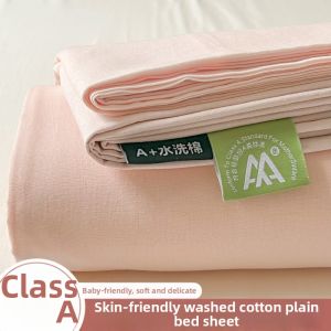 NAIYOUCHENG | Plain Summer Simple New Bed Sheet Pillowcase Set