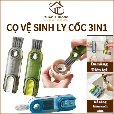 Cọ Vệ Sinh Ly Cốc 3in1 Cọ vệ sinh đa năng dụng cụ vệ sinh cốc bình nước xoay 360