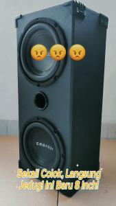 Paket Combo Speaker Subwoofer Embassy ES 844 Dan Box Double 8 Inch Vinyl + Terminal Kotak 2pc + Siku