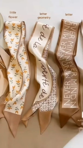 Silk Scarf Headband 🎀 丝巾发带 Cekak Rambut Reben Rambut Gaya Perancis Hair Tie Ribbon Bow Rope Hairband Cute