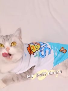 เสื้อสัตว์เลี้ยง เสื้อสูง เสื้อสูง เสื้อหมา เสื้อแมว เสื้อยืดลายน่ารัก เนื้อผ้าพร้อมส่ง