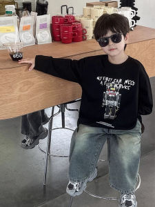 Boys Long Sleeve Pure Cotton T-Shirt Spring Autumn Style Base Shirt Stylish Kids Clothing Early Autumn Boys Korean Version Top