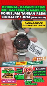 CASIO ORIGINAL - CASIO G-SHOCK G-STEEL GST-B400AD-1A4DR - Men RO - Stainless Steel - Perak - Jam dunia JD18  Jam Tangan Pria Jam Pria G SHOCK GSHOCK + CASIO GST-B400AD-1A GST B400AD 1A GST-B400AD B 400 AD GSTB400 GST-B400 GSTB400AD GST-400 $ WR2 STS BS7