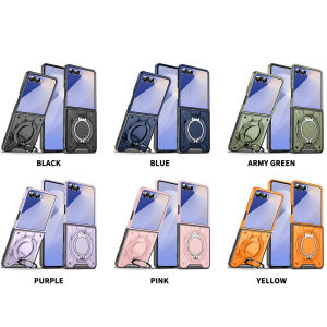 for Samsung Z Flip 7 Case [Compatible with Magsafe] 360° Rotate Metal Ring Holder KickstandMilitary Grade Heavy Duty Shockproof Protective Case for Galaxy Z Fliip 7 Case