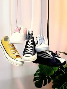 0.8CM Double Layered Laces for Canvas Sneakers Solid Color Flat Replacement Shoelaces for All Types of Casual Shoes 1Pair/3Pair