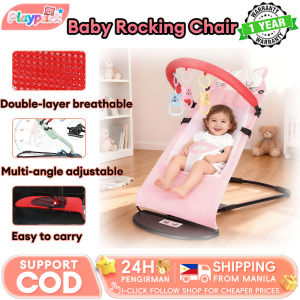 Baby Rocking Chair Foldable Bouncing Chair Soft Mesh Fabric Toy Rack Safety Balanced Design for Newborn & Toddler