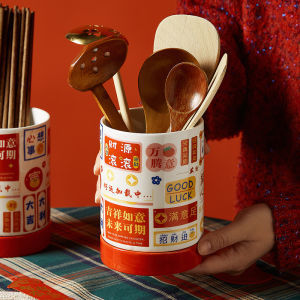 Chopsticks Holder Ceramic Chopsticks Basket Chopsticks Cage Creative New Arrival Household Spoon Chopsticks Storage Box Storage Rack Chopstick Canister Chinese Fad