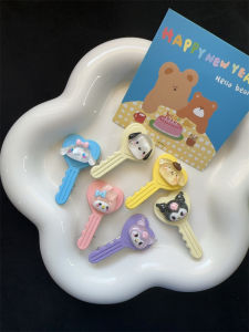 Cute Cartoon Keychain Hair Clip for Girls Fine Glitter Edge Clip Childrens Hair Accessories Sweet Style Autumn Winter