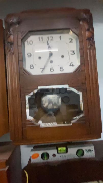 #. Đồng hồ treo tường gỗ quả lắc cơ Girod  cổ điển 2 bản nhạc ,thùng bè ,#. Đồng hồ côn cổ