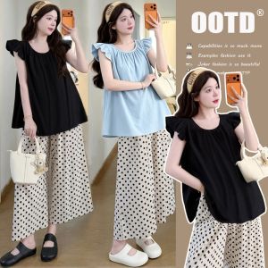 Design Sensibility Cotton Linen Maternity Shirt and Trousers Set