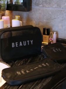 Murah Banget - Pouch Travel Make Up Model Jaring / Pouch Travel 3 Ukuran / Pouch Travel Make Up Bag Organizer Serbaguna Import