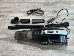 Máy hút bụi cầm tay đa năng kiêm bơm lốp đo áp suất và đèn pin siêu sáng