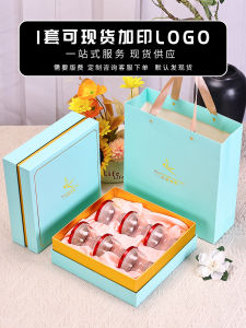 Fresh Stewed Blue Pink Birds Nest Packaging Box Instant Lotus Bottle 3-6 Bottled Birds Nest Gift Box Inner Support Customized Storage Bottle