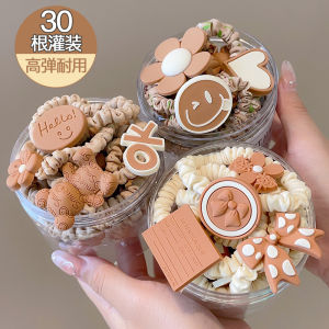 High Elasticity Childrens Hair Ties Coffee Milk Color Durable Hair Bands Girls New 2025 Hair Accessories Hair Ropes