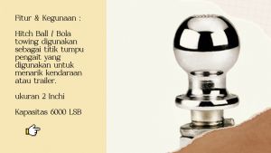 Bola Towing 2 Inchi 6000 LBS Bandul Towing Ball Hitch Ball Bola Towing