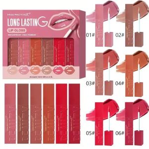 ชุดลิปกลอส 6 ชิ้น บำรุงริมฝีปากให้ชุ่มชื้นและกระจ่างใส ติดทนนาน สำหรับผู้หญิงเท่านั้น