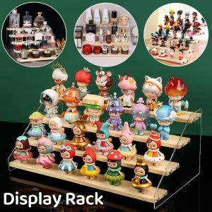 2-5Tier Ladder Display Storage Rack Wooden Display Rack Multi-Layer Product Display Rack Organizer