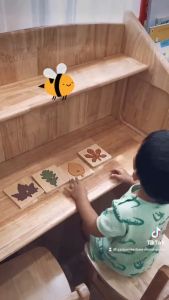 Montessori Puzzle Lift & Learn / ของเล่นเด็ก ของเล่นตัวต่อ ของเล่นใบไม้ - สำหรับเด็ก 3 ปีขึ้น