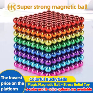 Stress-relieving magnetic ball toy 216PCS 3D DIY Magic Magentic Building Blocks Balls Decompression Toys Gifts All Kinds Of Colors Puzzle Education Sphere Cube Beads