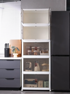 ตู้เก็บของ ตู้วางของ ตู้เก็บของเสื้อผ้า กล่องเก็บของพับได้ กล่องอเนกประสงค์ 129cm 5 ชั้น วางซ้อนได้สูง กล่องเก็บของมีล้อ พลาสติกหนา กล่องใส่เสื้อผ้า มีล้อหมุนที่ด้านล่าง ความจุใหญ่ ตู้เก็บของพลาสติก ลิ้นชัก หนา