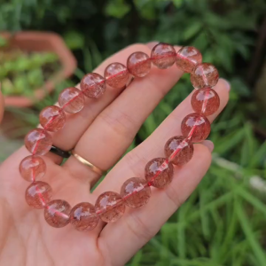 Q2138 Vòng Thạch Anh Tóc Đỏ 11li đá thiên nhiên chuẩn chất lượng 7A hàng VIP cho Hỏa và Thổ - Phong Thuỷ TUDO P