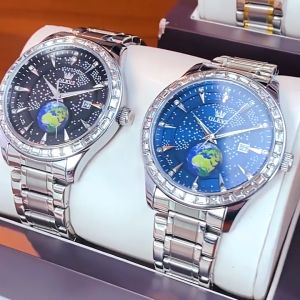 OLEVS 9967 Fashion Starry Sky Hd Luminous Quartz Watch Sky Element Design Dial Luminous Quartz Watch Fashionable Trendy