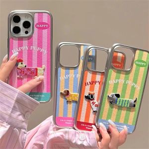 ♥ 24-hour shipping+free shipping+COD♥Electroplating cute little dog pattern phone case suitable for iPhone 15 14 13 12 11 Pro Max 14 15 Plus X XS XR XS Max soft silicone cover