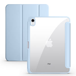 For iPad A16 11th Case with Pen Holder Trifold Acrylic Clear Back Hard Cover For iPad 10.2 9.7 Air 5 11 iPad 10 9 11th A16 Case