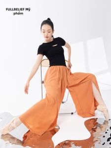 FULLBELIEF | Áo Tập Múa cho Người Lớn Nữ Cổ Tròn và Tay Ngắn Không Đều