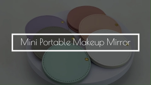 Digiprints PH - Compact Stainless Steel Mirror PU Leather Ultra-thin Round Small Pocket Mirror Portable Mini Travel