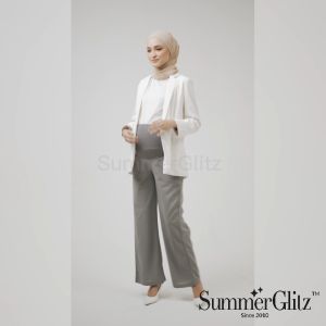SummerGlitz M-4XL Plus Size Straight Cut Pants Wide Leg Maternity Pants Seluar Pregnant / Seluar Mengandung Muslimah
