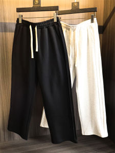 Comfortable Knitted Straight Leg Casual Pants Loose Fit Mens Loose Straight Leg Spring Summer Pure Color Knitwear