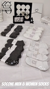 Socone 12 Pairs Ankle Socks 95% Polyester 5% Spandex Men/Women/Kids 3 Sizes Solid Black & White Breathable Low Cut Casual Socks Kids Socks For 5-10 Years Old