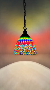 จี้โคมไฟวินเทจโมเสกตุรกีโคมไฟสไตล์อาร์ตเดคโคสไตล์โรแมนติกโคมไฟรูปแก้วโมเสก