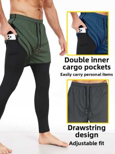 Mens Sport Pants for Running Cycling Marathon Basketball Training Gym Dry Elastic