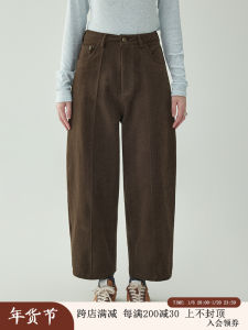 Original Retro Pure Cotton Wide Leg Thick Knife Casual Pants Womens High Waist Straight Leg Pants Autumn Winter AMUU